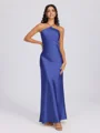 Sheath Halter Floor-Length Silk Like Satin Bridesmaid Dress