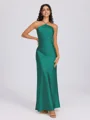 Sheath Halter Floor-Length Silk Like Satin Bridesmaid Dress