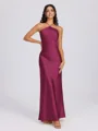 Sheath Halter Floor-Length Silk Like Satin Bridesmaid Dress