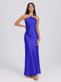 Sheath Halter Floor-Length Silk Like Satin Bridesmaid Dress