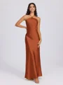 Sheath Halter Floor-Length Silk Like Satin Bridesmaid Dress