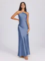 Sheath Halter Floor-Length Silk Like Satin Bridesmaid Dress