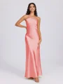 Sheath Halter Floor-Length Silk Like Satin Bridesmaid Dress