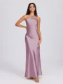 Sheath Halter Floor-Length Silk Like Satin Bridesmaid Dress
