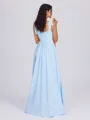 A-line Square Bow Floor-Length Chiffon Bridesmaid Dress