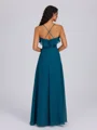 A-line V-neck Ruffles Floor-Length Chiffon Bridesmaid Dress