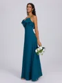 A-line V-neck Ruffles Floor-Length Chiffon Bridesmaid Dress
