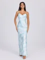 Sheath Spaghetti Straps Floor-Length Bridesmaid Dress