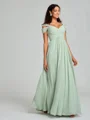 A-line/Princess V-neck Floor-Length Sleeveless Chiffon Bridesmaid Dress