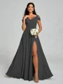 A-line/Princess V-neck Floor-Length Sleeveless Chiffon Bridesmaid Dress