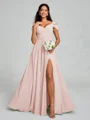 A-line/Princess V-neck Floor-Length Sleeveless Chiffon Bridesmaid Dress