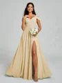 A-line/Princess V-neck Floor-Length Sleeveless Chiffon Bridesmaid Dress