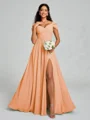 A-line/Princess V-neck Floor-Length Sleeveless Chiffon Bridesmaid Dress