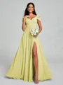 A-line/Princess V-neck Floor-Length Sleeveless Chiffon Bridesmaid Dress