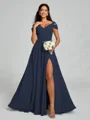 A-line/Princess V-neck Floor-Length Sleeveless Chiffon Bridesmaid Dress