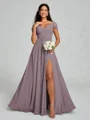 A-line/Princess V-neck Floor-Length Sleeveless Chiffon Bridesmaid Dress