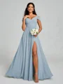 A-line/Princess V-neck Floor-Length Sleeveless Chiffon Bridesmaid Dress