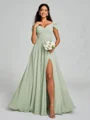 A-line/Princess V-neck Floor-Length Sleeveless Chiffon Bridesmaid Dress