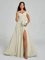 A-line/Princess V-neck Floor-Length Sleeveless Chiffon Bridesmaid Dress