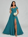 A-line/Princess V-neck Floor-Length Sleeveless Chiffon Bridesmaid Dress