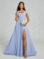 A-line/Princess V-neck Floor-Length Sleeveless Chiffon Bridesmaid Dress