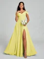 A-line/Princess V-neck Floor-Length Sleeveless Chiffon Bridesmaid Dress