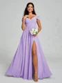 A-line/Princess V-neck Floor-Length Sleeveless Chiffon Bridesmaid Dress