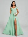 A-line/Princess V-neck Floor-Length Sleeveless Chiffon Bridesmaid Dress