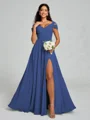 A-line/Princess V-neck Floor-Length Sleeveless Chiffon Bridesmaid Dress
