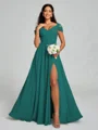A-line/Princess V-neck Floor-Length Sleeveless Chiffon Bridesmaid Dress