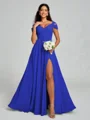 A-line/Princess V-neck Floor-Length Sleeveless Chiffon Bridesmaid Dress