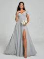 A-line/Princess V-neck Floor-Length Sleeveless Chiffon Bridesmaid Dress
