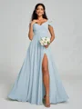 A-line/Princess V-neck Floor-Length Sleeveless Chiffon Bridesmaid Dress