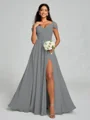 A-line/Princess V-neck Floor-Length Sleeveless Chiffon Bridesmaid Dress