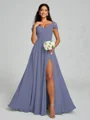A-line/Princess V-neck Floor-Length Sleeveless Chiffon Bridesmaid Dress