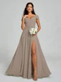 A-line/Princess V-neck Floor-Length Sleeveless Chiffon Bridesmaid Dress