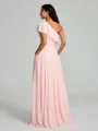 A-Line/Princess One-Shoulder Floor-Length Sleeveless Chiffon Bridesmaid Dress