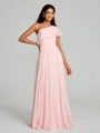 A-Line/Princess One-Shoulder Floor-Length Sleeveless Chiffon Bridesmaid Dress