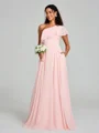 A-Line/Princess One-Shoulder Floor-Length Sleeveless Chiffon Bridesmaid Dress
