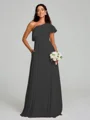A-Line/Princess One-Shoulder Floor-Length Sleeveless Chiffon Bridesmaid Dress
