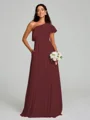 A-Line/Princess One-Shoulder Floor-Length Sleeveless Chiffon Bridesmaid Dress