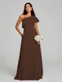 A-Line/Princess One-Shoulder Floor-Length Sleeveless Chiffon Bridesmaid Dress