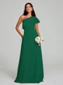 A-Line/Princess One-Shoulder Floor-Length Sleeveless Chiffon Bridesmaid Dress