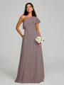 A-Line/Princess One-Shoulder Floor-Length Sleeveless Chiffon Bridesmaid Dress