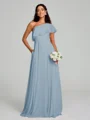 A-Line/Princess One-Shoulder Floor-Length Sleeveless Chiffon Bridesmaid Dress