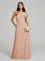 A-Line/Princess One-Shoulder Floor-Length Sleeveless Chiffon Bridesmaid Dress