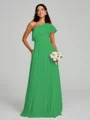 A-Line/Princess One-Shoulder Floor-Length Sleeveless Chiffon Bridesmaid Dress