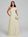 A-Line/Princess One-Shoulder Floor-Length Sleeveless Chiffon Bridesmaid Dress