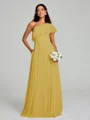 A-Line/Princess One-Shoulder Floor-Length Sleeveless Chiffon Bridesmaid Dress