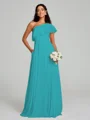 A-Line/Princess One-Shoulder Floor-Length Sleeveless Chiffon Bridesmaid Dress